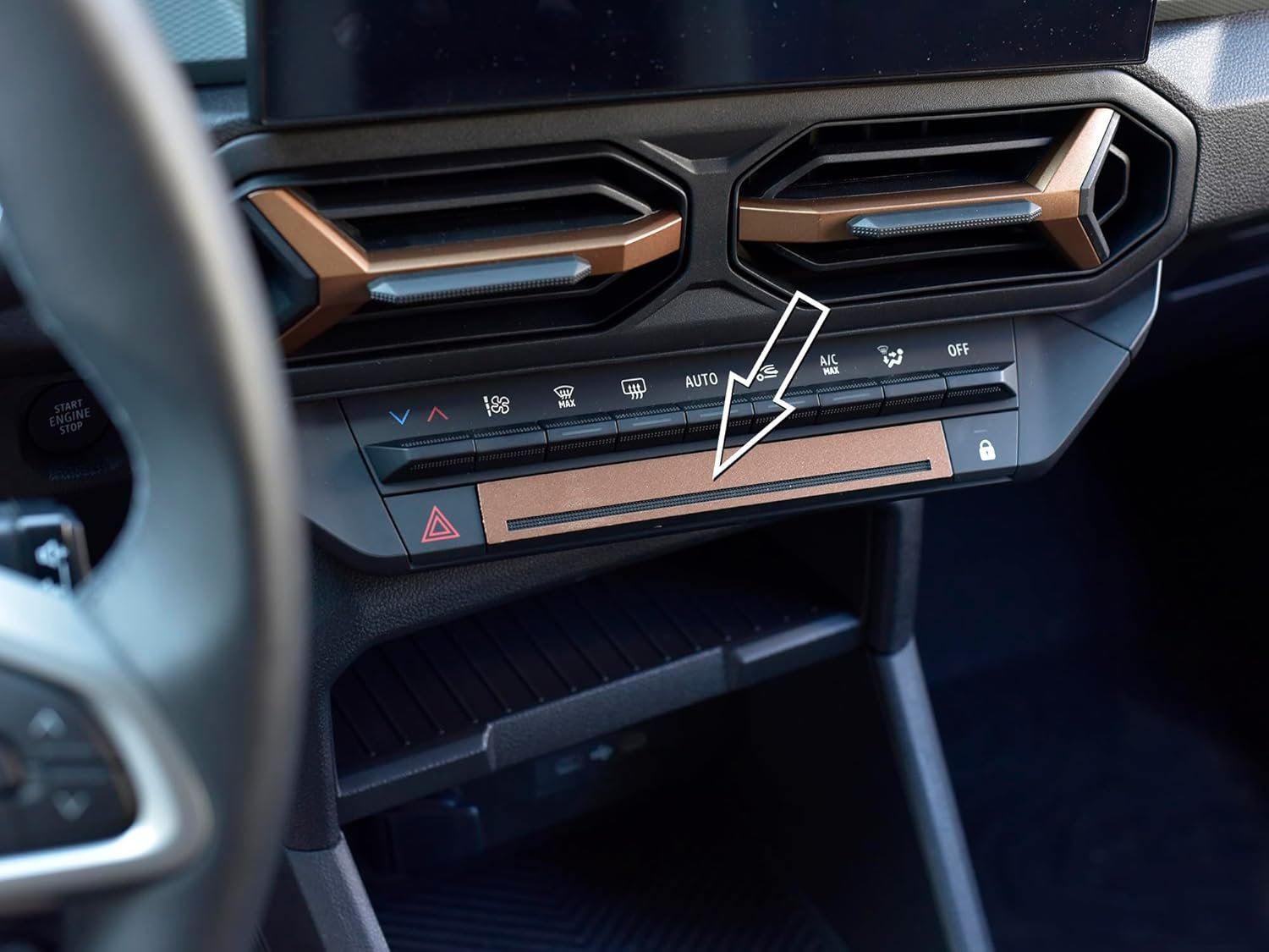 71Gii11ogRL._AC_SL1500_ Carcasă din oțel pentru Dacia Duster III 3 (P1310) 2024+ | Placă centrală decorativă - Stil cupru-maro | 1 bucată accesorii tuning Essential Expression Journey Extreme Duster