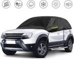 Opaltool Half Cover for 2010-2023 Dacia Duster, Black Tailored Car Garage, Soft Top Half Cover with Adjustable Hooks and Ear Caps