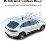 VNATWGOO 4,2 m, 4,8 m, 5,2 m, umbrelă auto automată, alimentată cu baterii, parasolar pliabil, cort de acoperiș pentru mașină electrică, gri, 4,2 m