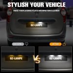 OZ-LAMPE 2 x Becuri LED pentru plăcuța de înmatriculare Dacia Duster Dacia Lodgy Dacia Logan II MCV, iluminare LED cu Canbus fără erori, 6000 K 2835 SMD
