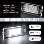 OZ-LAMPE 2 x Becuri LED pentru plăcuța de înmatriculare Dacia Duster Dacia Lodgy Dacia Logan II MCV, iluminare LED cu Canbus fără erori, 6000 K 2835 SMD