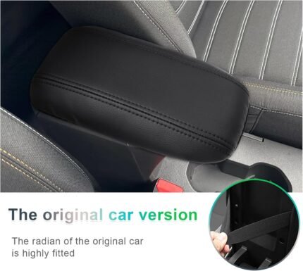 GAFAT Dacia Sandero 3/Stepway 3/Dacia Jogger 2021-2024 2025 Centre Armrest Cover, Centre Console Armrest Protection, PU Microfibre Leather Padding (Black)