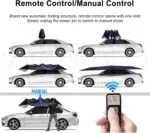 VNATWGOO 4,2 m, 4,8 m, 5,2 m, umbrelă auto automată, alimentată cu baterii, parasolar pliabil, cort de acoperiș pentru mașină electrică, gri, 4,2 m