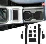 LFOTPP Compatibil cu Dacia Duster 3 III 2024 2025 Set Covorașe Antiderapante din Cauciuc, Suport pentru Băuturi Consolă Centrală, Covorașe Antipraf, Antiderapante, Accesorii Duster III P1310 (Negru)