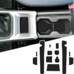 Covorașe Antiderapante Dacia Duster 3 LFOTPP Compatibil cu Dacia Duster 3 III 2024 2025 Set Covorașe Antiderapante din Cauciuc, Suport pentru Băuturi Consolă Centrală, Covorașe Antipraf, Antiderapante, Accesorii Duster III P1310 (Negru)