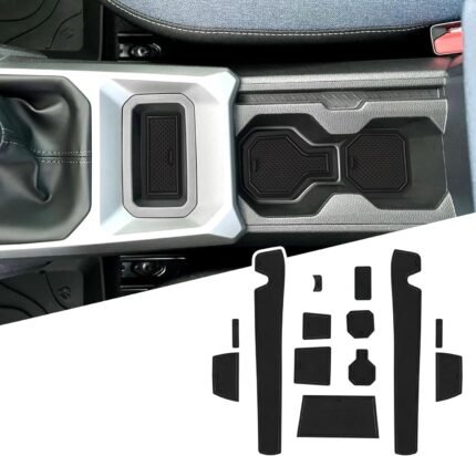 LFOTPP Compatibil cu Dacia Duster 3 III 2024 2025 Set Covorașe Antiderapante din Cauciuc, Suport pentru Băuturi Consolă Centrală, Covorașe Antipraf, Antiderapante, Accesorii Duster III P1310 (Negru)