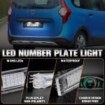 OZ-LAMPE 2 x Becuri LED pentru plăcuța de înmatriculare Dacia Duster Dacia Lodgy Dacia Logan II MCV, iluminare LED cu Canbus fără erori, 6000 K 2835 SMD