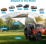 Copertină spate Inoamity pentru autovehicul 240 x 190 cm - Cort impermeabil pentru hayon SUV cu protecție UV, copertină ușoară pentru camping, rulote, picnic, plajă și activități în aer liber