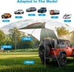 Copertină spate Inoamity pentru autovehicul 240 x 190 cm - Cort impermeabil pentru hayon SUV cu protecție UV, copertină ușoară pentru camping, rulote, picnic, plajă și activități în aer liber