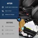 Cotieră auto KAERGK pentru Renault Dacia Duster II 2018-2023, cutie de depozitare mare pentru consolă centrală, cu accesorii, neagră