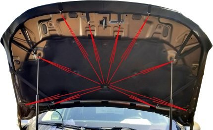 AB3-00040 Suport auto compatibil cu Dacia Duster II 2018-2024 Protecție capotă protecție ciobituri pietre Protecție capotă tuning Suport capotă