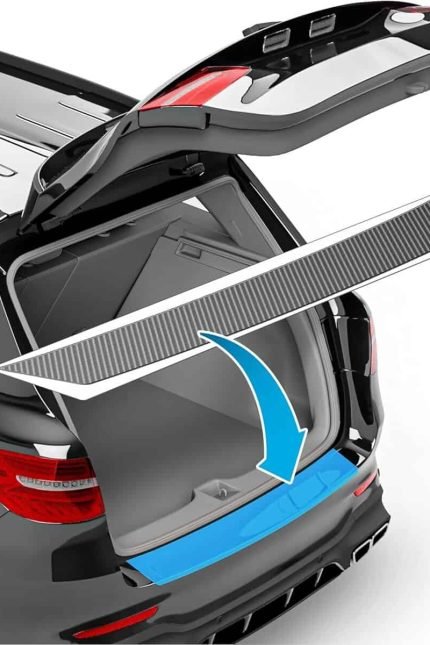 Folie de protecție prag portbagaj uProtect pentru Dacia Duster 2 (II) HM I 2018-2024 - Protecție bară, protecție zgârieturi, folie de protecție vopsea - Autoadezivă aspect carbon