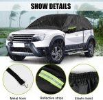 Opaltool Half Cover for 2010-2023 Dacia Duster, Black Tailored Car Garage, Soft Top Half Cover with Adjustable Hooks and Ear Caps