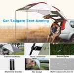 Copertină spate Inoamity pentru autovehicul 240 x 190 cm - Cort impermeabil pentru hayon SUV cu protecție UV, copertină ușoară pentru camping, rulote, picnic, plajă și activități în aer liber
