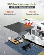 Copertină pentru rulotă Ezcasch 300 x 240 cm, set copertină pentru autorulote cu protecție solară și etanșare impermeabilă, inclusiv stâlpi x 3, țevi x 2 etc.