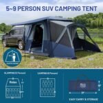Cort spate TIMBER RIDGE pentru 5 persoane cu verandă cu plasă de protecție și baldachin, cort de camping SUV pentru furgonetă sau mașină, include husă de ploaie și geantă de depozitare, 397 cm x 305 cm x 220 cm
