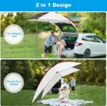 Copertină spate Inoamity pentru autovehicul 240 x 190 cm - Cort impermeabil pentru hayon SUV cu protecție UV, copertină ușoară pentru camping, rulote, picnic, plajă și activități în aer liber