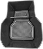 Organizator cotieră MEDZUK compatibil cu Dacia Jogger 2021-2024 2025, cutie de depozitare consolă centrală, torpedou, tavă consolă centrală auto, accesorii cu covoraș antiderapant (negru)