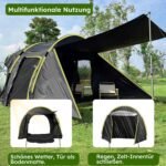 Cort auto spate pentru 2-3 persoane, Cort auto cu hayon și copertină supradimensionată, Cort auto 300 x 150 x 210 cm cu verandă extensibilă, Cort spate SUV - Asamblare rapidă, Coloană de apă pentru cort auto de 4000 mm