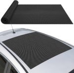 Folie protectiva antiderapantă pentru acoperișul mașinii, tăiată la dimensiune, model grilă PVC, impermeabilă, substanță antiderapantă pentru mașină, portbagaj, covor, bucătărie, sertar etc. - 90 x 100 cm.