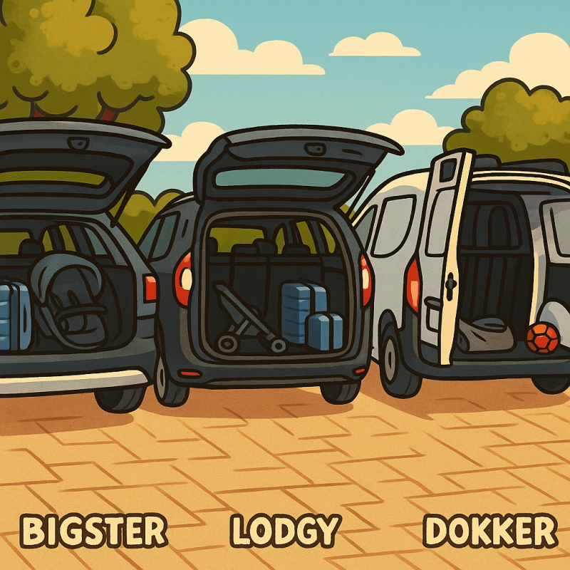 Portbagaj Bigster comparat cu Lodgy sau Dokker