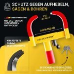 Clemă de parcare HELDENWERK cu gheară de siguranță ridicată și 3 chei - pentru remorcă, autorulotă, caravană, mașină - Gheară anvelopă auto, Gheară auto, Gheară roată pentru lățimea anvelopei de 18-30 cm (galben/roșu)