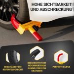 Clemă de parcare HELDENWERK cu gheară de siguranță ridicată și 3 chei - pentru remorcă, autorulotă, caravană, mașină - Gheară anvelopă auto, Gheară auto, Gheară roată pentru lățimea anvelopei de 18-30 cm (galben/roșu)