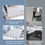 XFEU_sp Husă Parbriz pentru Dacia Spring 2021-2023 2024 2025, Husă Parbriz Magnetică Pliabilă pentru Geam Auto, pentru Gheață, Praf, Soare, Îngheț, Zăpadă