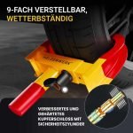 Clemă de parcare HELDENWERK cu gheară de siguranță ridicată și 3 chei - pentru remorcă, autorulotă, caravană, mașină - Gheară anvelopă auto, Gheară auto, Gheară roată pentru lățimea anvelopei de 18-30 cm (galben/roșu)