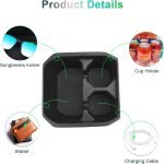 [Facelift 2025] GAFAT Dacia Spring Electric EV 2025 2026 Cutie de depozitare consolă centrală, Tavă organizator consolă centrală inferioară cu 2 suporturi pentru băuturi, Accesorii Dacia Spring 2025