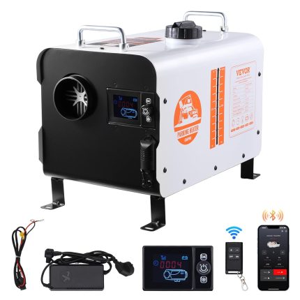 Încălzitor diesel VEVOR 8kW, încălzitor de aer diesel multifuncțional 12V/24V, cu control prin aplicație Bluetooth, telecomandă, ecran de afișare și alarmă CO, încălzitor diesel portabil cu încălzire rapidă pentru vehicule