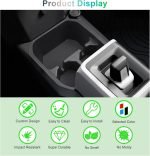 [Facelift 2025] GAFAT Dacia Spring Electric EV 2025 2026 Cutie de depozitare consolă centrală, Tavă organizator consolă centrală inferioară cu 2 suporturi pentru băuturi, Accesorii Dacia Spring 2025