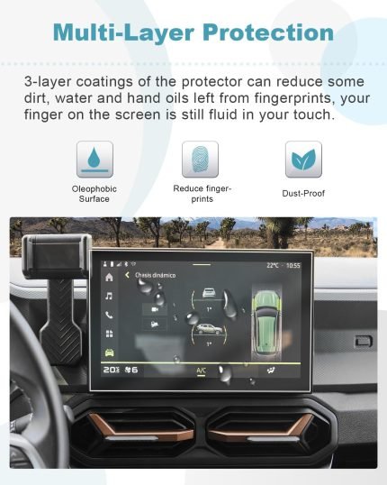 CDEFG Compatibil cu Dacia Spring Electric EV 2025 2026 Facelift Folie de protecție pentru navigație 6H Rezistentă la zgârieturi 10,1 inch Ecran protector GPS Folie de navigație Spring 2025 Accesorii Pachet de 2