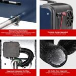 Încălzitor diesel cu aer Sunster 8kW, 12V 24V/110-240V, încălzitor auxiliar diesel 0.15-0.48L/h, încălzitor diesel cu aer Bluetooth cu telecomandă LCD și adaptor UE 110-240V