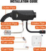 Vevor, încălzitor de aer diesel de 12 V, încălzitor diesel cu suport de 8 KW, încălzitor diesel cu aer de 12 V 8 KW, încălzitor cu suport de aer, pentru mașină, rulotă, bărci, camion, autorulotă, autobuz