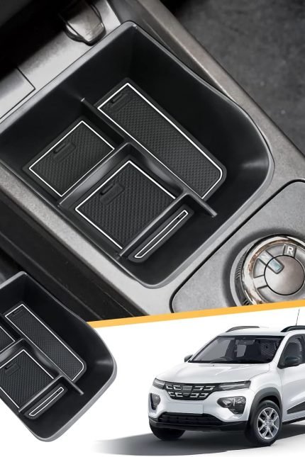 LFOTPP Pentru Dacia Spring Electric EV 2021 2022 2023 Cutie de depozitare consolă centrală, Spring Electric Accesorii Cotiera Centrală Organizator Tavă Consolă Centrală Torpedou (Alb)