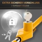 Gheară universală pentru volan HELDENWERK pentru protecție antifurt - Protecție antifurt auto cu blocare volan și blocare volan - Gheară auto ca imobilizator galben