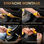 Gheară universală pentru volan HELDENWERK pentru protecție antifurt - Protecție antifurt auto cu blocare volan și blocare volan - Gheară auto ca imobilizator galben