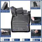 Covorașe de cauciuc 3D ELMASLINE pentru Dacia Spring 2021-2025, electrice, cu accesorii pentru margini înalte