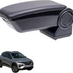 Cotieră Rati Armster 3 compatibilă cu Dacia Spring 2021-2024 [Negru, piele vegană] Cotieră centrală retrofitabilă cu compartiment de depozitare