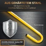 Gheară universală pentru volan HELDENWERK pentru protecție antifurt - Protecție antifurt auto cu blocare volan și blocare volan - Gheară auto ca imobilizator galben
