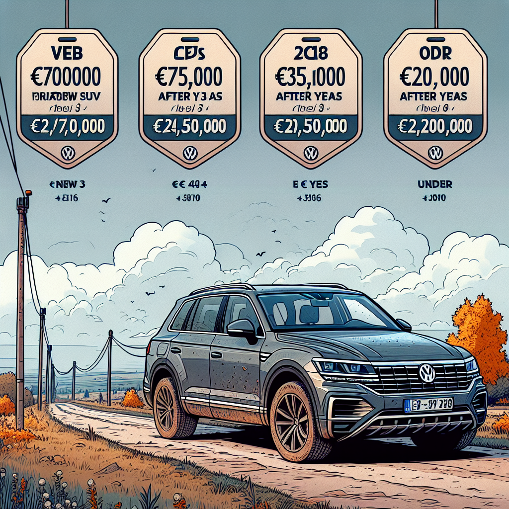 Care este rata medie de depreciere a unui Touareg după câțiva ani de utilizare?