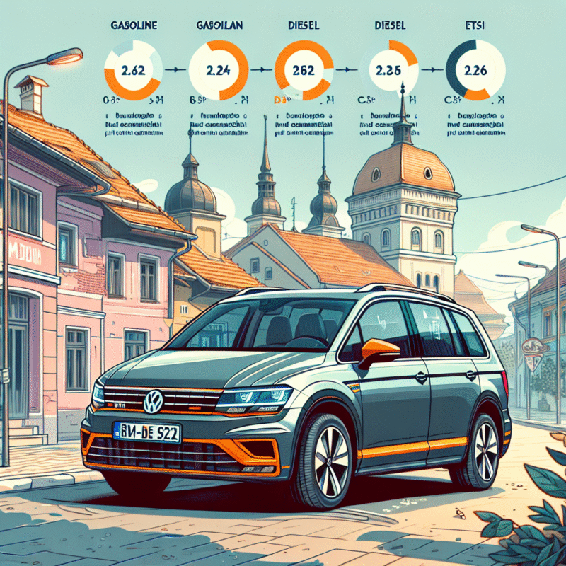 Ce diferențe de consum sunt între versiunile pe benzină, diesel și mild-hybrid eTSI la VW Touran 2?