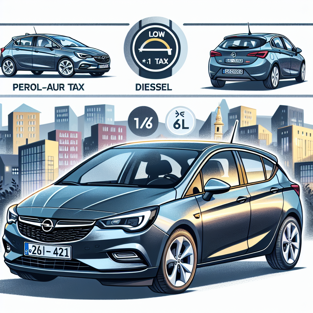 Cât este impozitul pentru motorizările pe benzină și diesel la Opel Astra K?