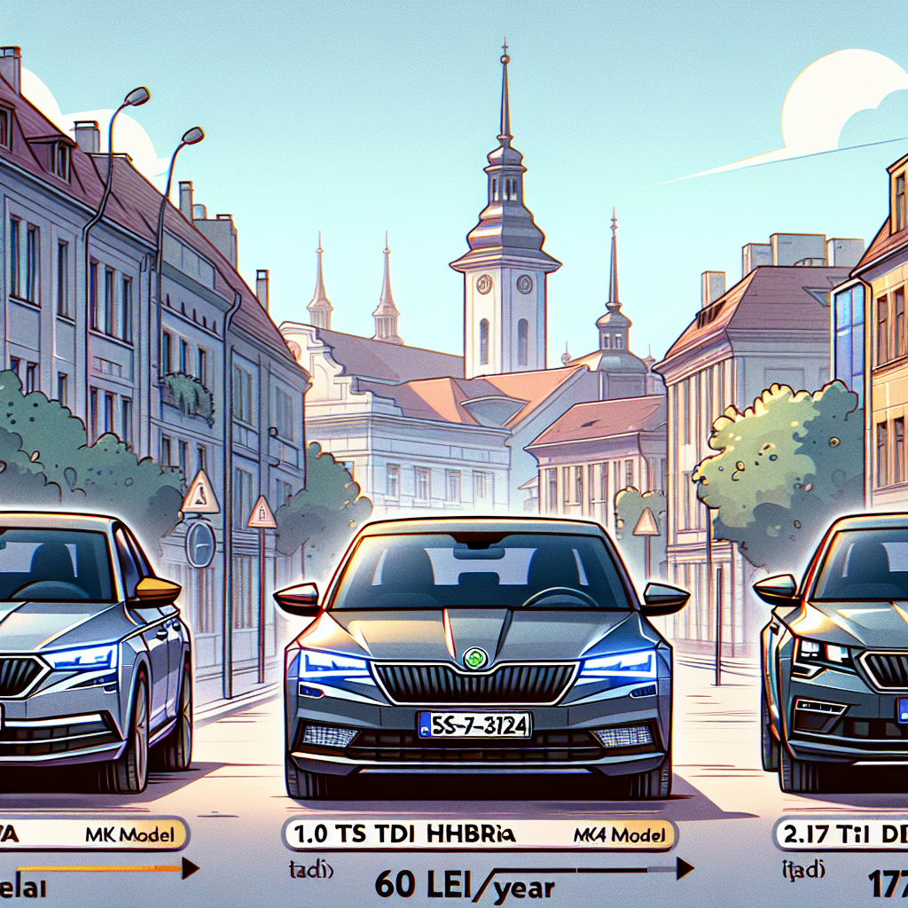 Cât este impozitul pentru motorizările pe benzină, diesel și hybrid la Skoda Superb Mk4?